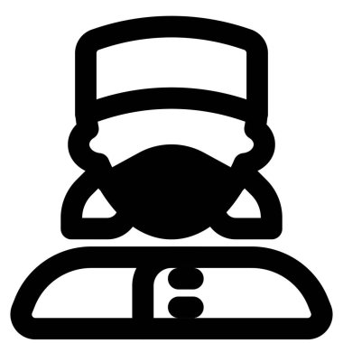 Otelde çalışan maskeli bir kadın kapıcı..