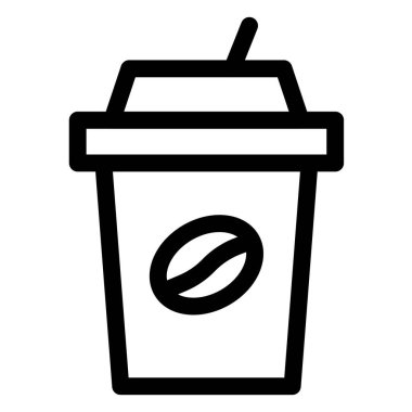 Paket kahve fincanı çizgisi vektör simgesi