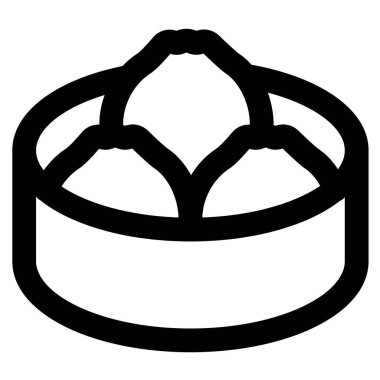 Buharda pişirilmiş siomay ışığı simgesi seti