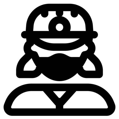 Güvenlik kaskı takan kadın madenci.