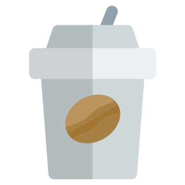 Paket kahve fincanı çizgisi vektör simgesi