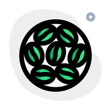 Kavrulmuş kahve çekirdeği ana hatları vektör simgesi