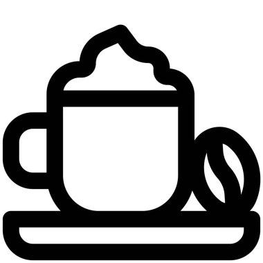 Kahve latte çizgisi vektör simgesi