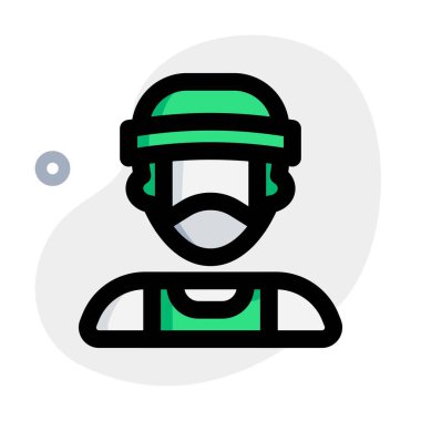 Maske takan profesyonel boksör.