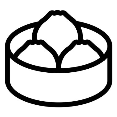 Buharda pişirilmiş siomay ışığı simgesi seti