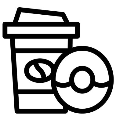 kahve fincanı ana hatları vektör simgesi