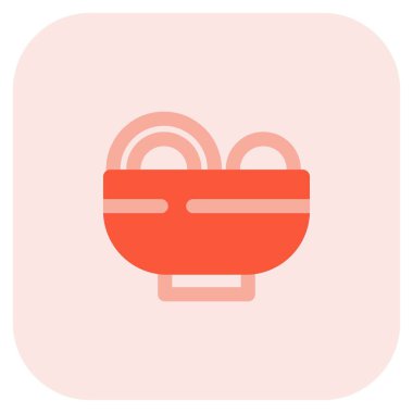 Moğol köftesi ramen ana hatlı vektör simgesi