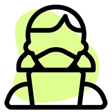 Maskeli ve belgeli ofis yöneticisi.