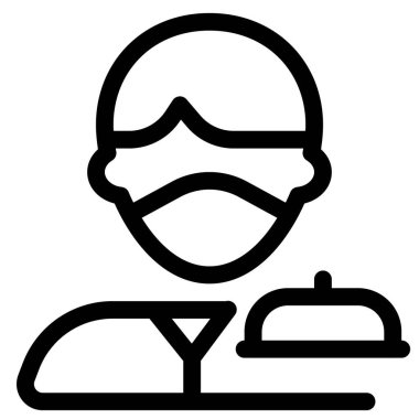 Saat takılı erkek garson maske takıyor..