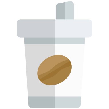 Tek kullanımlık kahve fincanı vektör çizgisi simgesi