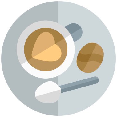 Kaşık hatlı vektör simgesi olan kahve