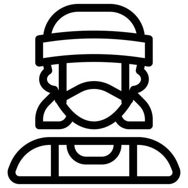 Kadın boksör maske ve başlık takıyor..