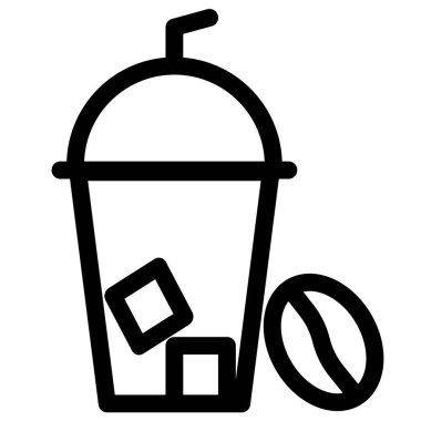 Fasulye hafif vektör ikonlu buzlu kahve.