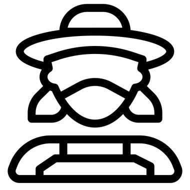 Şapkalı, maskeli ve önlüklü bir kadın çiftçi..