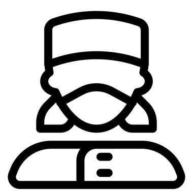 Otelde çalışan maskeli bir kadın kapıcı..