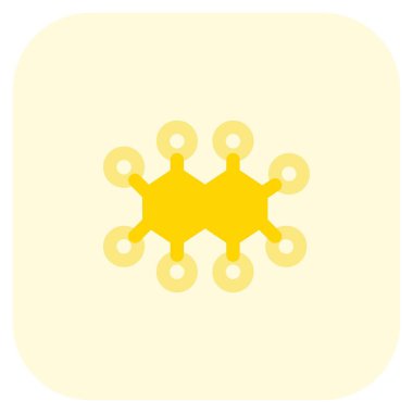 Kafein moleküler yapı çizgisi vektör simgesi