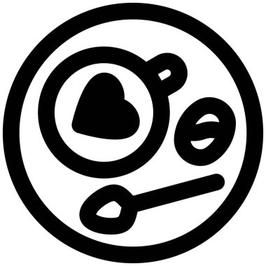 Kaşık hatlı vektör simgesi olan kahve