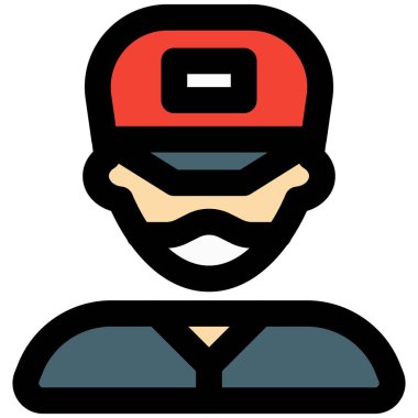 Teslimatçı şapkalı ve maskeli..