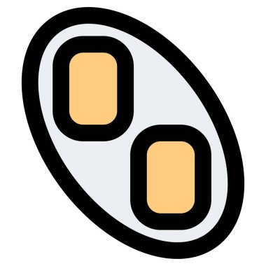 Lezzetli rissole ana hatları simgesi seti