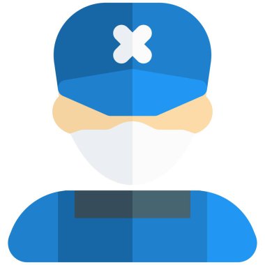 Korunmak için maske takan erkek tamirci