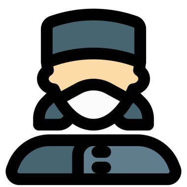 Otelde çalışan maskeli bir kadın kapıcı..