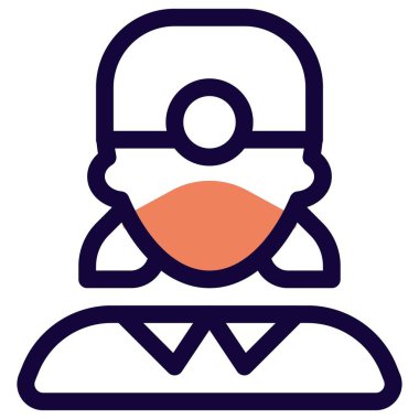 Maske takan ve aynalı bir dişçi.