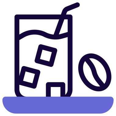 Buzlu kahve taslak vektör simgesi