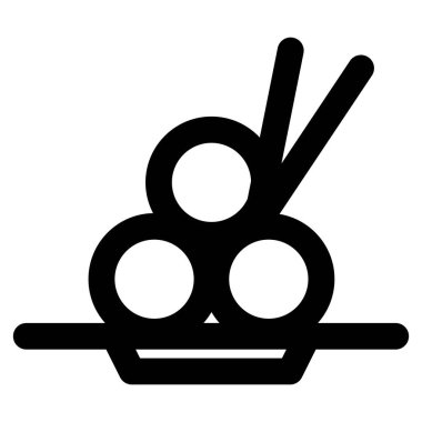 Cilok yemek ışığı simgesi seti