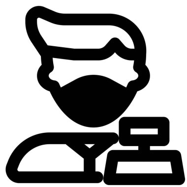 Makineli ve maskeli kasiyer..