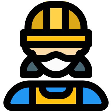 Maske ve başlık takan kadın inşaat işçisi.