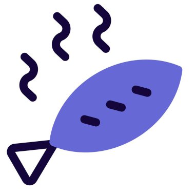 Sıcak kızarmış balık ışık simgesi seti