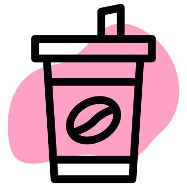 Tek kullanımlık kahve fincanı vektör çizgisi simgesi