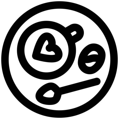 Kaşık hatlı vektör simgesi olan kahve