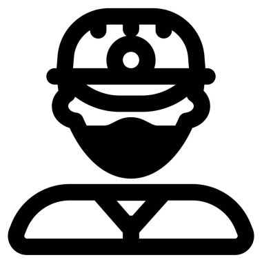 Mayın işçisi başlıklı, maske takıyor..