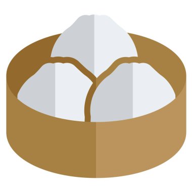 Buharda pişirilmiş siomay ışığı simgesi seti