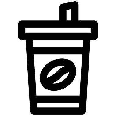 Tek kullanımlık kahve fincanı vektör çizgisi simgesi