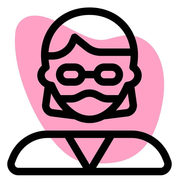 Female Secretary Wearing Spectacles Mask — Stock Vector
