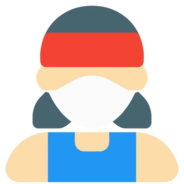 Sportliche Frau Mit Maske Und Stirnband — Stockvektor