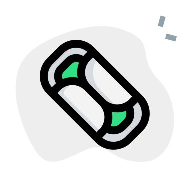 Çıtır doldurulmuş cannoli çizgi simgesi vektörü