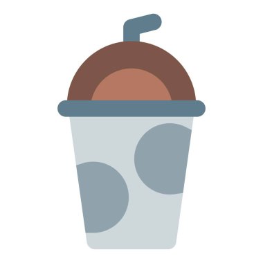 Milkshake içecek çizgisi simgesi seti