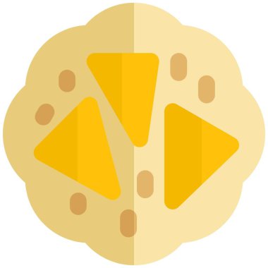 Mısır ile süslenmiş kızarmış tortilla.