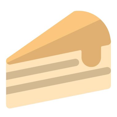 Karamelleştirilmiş cheesecake çizgisi vektör simgesi