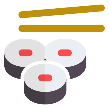 Taze sirkeli pirinçten yapılmış suşi ruloları.