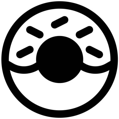 Karamelize edilmiş donut çizgisi vektör simgesi