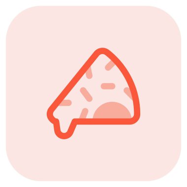 Peynir dilimi Eriyen pizza.