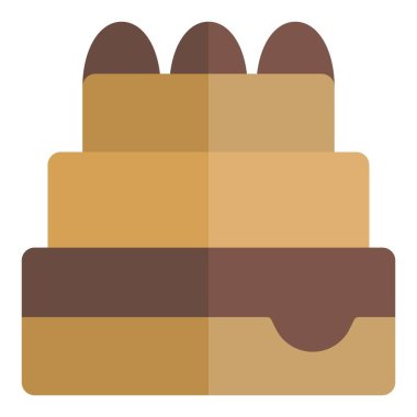 Black Forest kek ana hatları simge vektörü