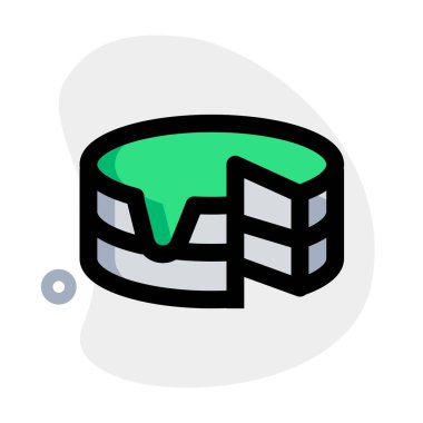 Erimiş çikolatalı pasta ana hatlı ikon seti