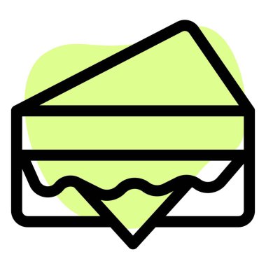 Akşam yemeği için lezzetli sandviç dilimi.