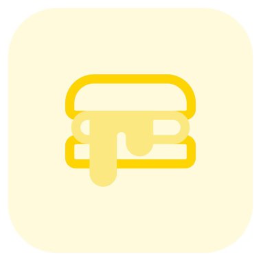 Lezzetli burger krem peynirle dolu..