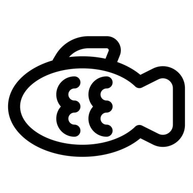 Fırınlanmış Taiyaki çizgisi çizimi